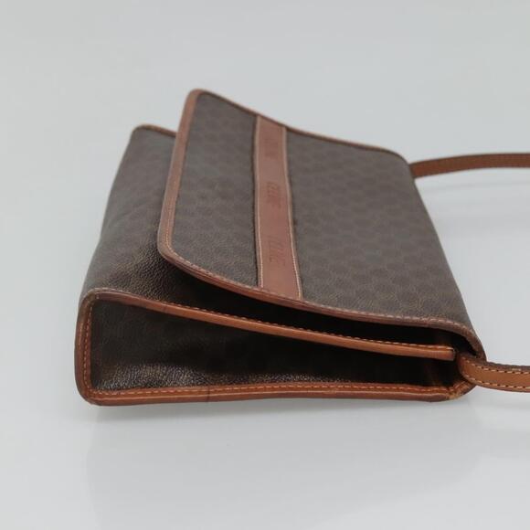 CELINE Macadam Canvas Shoulder Bag Pvc Leather Brown Gold - Picture 4 of 12